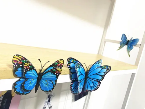 Miniatura 4 de 12PCS 3D mariposa nevera imanes pared etiqueta engomada hogar fiesta decoración azul