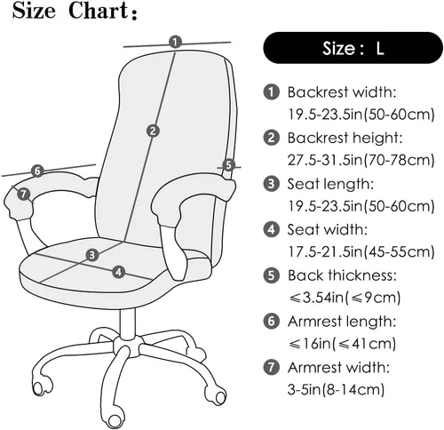 Miniatura 2 de FORCHEER Funda grande para silla de oficina con fundas para reposabrazos, color negro, repelente al agua, fundas para sillas de computadora
