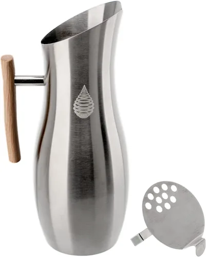 Miniatura 10 de Invigorated Water pH Vitality - Jarra de filtro de agua alcalina de acero inoxidable, purificador de agua de alto pH con 1 bolsa de filtro Negro