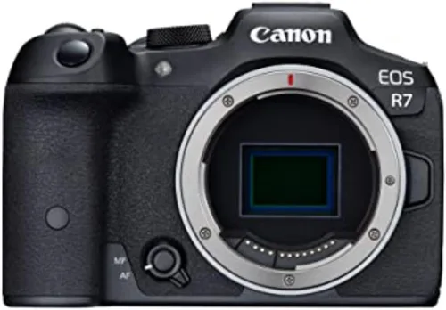 Canon Cámara sin espejo EOS R7 (solo cuerpo), cámara híbrida, sensor CMOS de 32.5 megapíxeles (APS-C), video 4K, para deportes, acción, creadores de