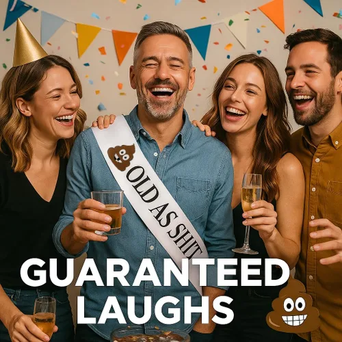 Miniatura 3 de Old AS SHlT - Banda de cumpleaños y jubilación para hombres y mujeres y pasador de seguridad grande. Fiesta de trabajo y eventos para jubilados Negro