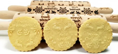 Miniatura 14 de Rodillo en relieve para galletas de Navidad, pan de jengibre, shortbread (Ángeles de Navidad)