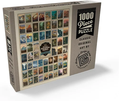 Miniatura 2 de MyPuzzle 63 Parques Nacionales Americanos: por Kenneth Crane, Póster Vintage - Rompecabezas Premium de 100 Piezas para Adultos
