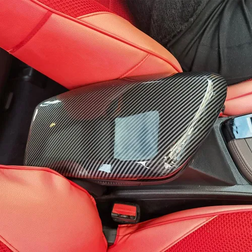 Miniatura 3 de para BMW X1 X2 F39 F48 2016-2023 Cubierta de reposabrazos central de fibra de carbono para interior del automóvil, caja de consola, caja