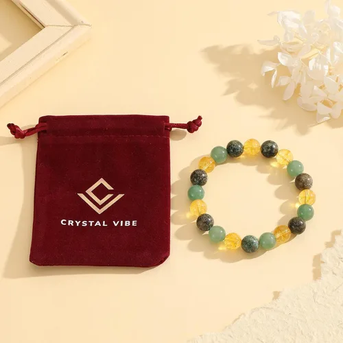 Miniatura 29 de Crystal Vibe Triple Protection Bracelet - 10mm Bead Bracelet for women men With Natural Stones of Tiger Eye Hematite and Black Obsidian - Healing