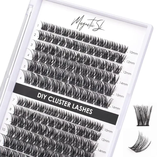 Miniatura 21 de Extensiones de pestañas en racimo 72, pestañas postizas, extensiones de pestañas reutilizables, para colocar uno mismo, aspecto natural, mezcla