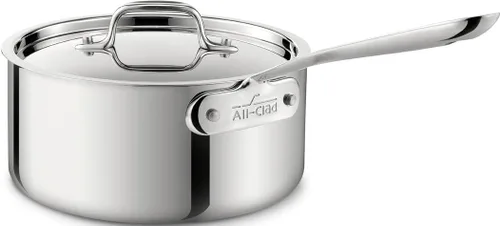 Miniatura 9 de All-Clad D3 - Cacerola de acero inoxidable de 3 capas con tapa, 3 cuartos, inducción, apta para horno y asador 600F, multiusos, compatible con todas
