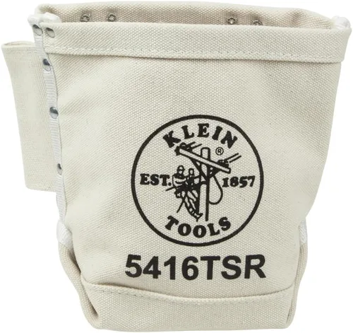Miniatura 10 de Klein Tools 5416T Bolsa de Herramientas, Bolsa para Pasador de Toro y Perno, Lona No. 4 con Conexión de Túnel, 5 x 10 x 9 Pulgadas