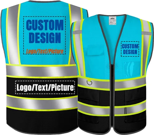 Miniatura 10 de BeautyWill Chaleco de Seguridad con Logo Personalizado Clase 2 Chaleco Reflectante de Alta Visibilidad Chaleco de Construcción Transpirable