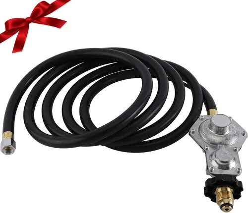 Artilife Manguera reguladora de propano de dos etapas de 10 pies con conexión POL estándar x 3/8 pulgadas hembra para RV, parrilla, generador de