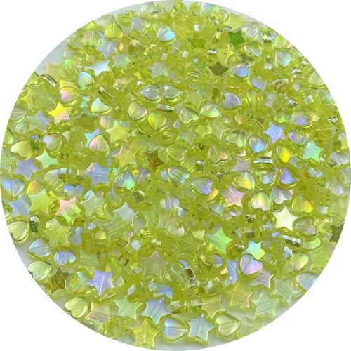 Miniatura 7 de 350 cuentas acrílicas de corazón y estrella, corazones de 0.394 pulgadas, estrellas de 0.394 pulgadas, espaciadores para pulseras, collares, aretes