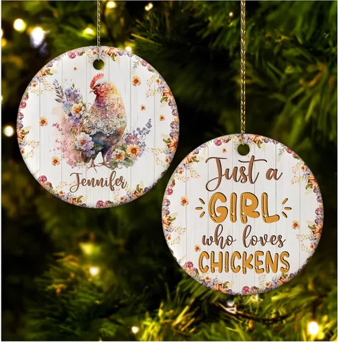 Miniatura 25 de Hyturtle Adorno de Navidad personalizado para los amantes de los osos, adorno de cerámica con nombre personalizado de Just A Girl Who Loves Bears