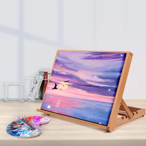 Miniatura 5 de Falling in Art - Caballete de mesa de madera con 5 posiciones, para dibujo y bocetos, 16 1/2 pulgadas por 12 1/8 pulgadas