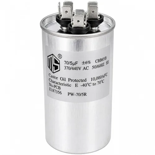 Miniatura 4 de METER STAR 30+5 MFD 30/5 uf 370V/440V AC Condensador redondo de doble carrera CBB65B para condensador recto frío o aire acondicionado condensador