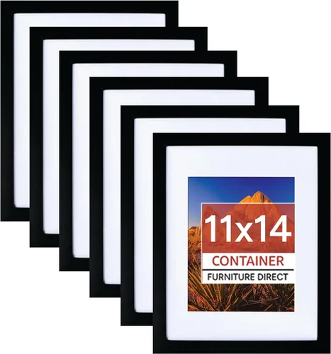 Miniatura 9 de Container Furniture Direct Marcos de fotos colgantes de 11 x 14 pulgadas para pared con plexiglás y doble colgador de montaje para formatos Negro