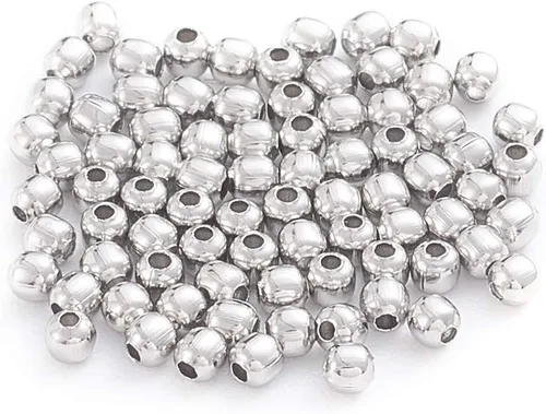 Miniatura 7 de Pandahall 500 cuentas espaciadoras redondas de 0.079 in doradas de acero inoxidable 304 sin costuras sueltas pequeñas pequeñas cuentas de metal