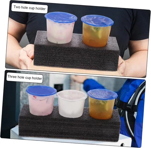 Miniatura 2 de 4 unidades portador de bebidas dos bandejas de tres tazas para llevar fácilmente bebidas picnic y reuniones familiares embalaje de bebidas