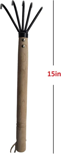 Miniatura 4 de Garden Guru - Rastrillo de mano cultivador de garra de acero de grado militar, resistente a la corrosión, garra ninja japonesa de 5 dientes, mango