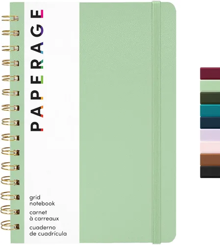 Miniatura 20 de PAPERAGE Cuaderno de espiral rayado, (azul marino, verde oliva, kraft), paquete de 3, 160 páginas, tamaño mediano de 5.5 x 8 pulgadas, papel grueso