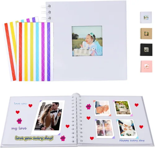 Álbum de fotos de álbum de recortes, páginas de papel blanco, álbum de recortes, páginas de hojas, aniversario de boda, regalo de memoria familiar,