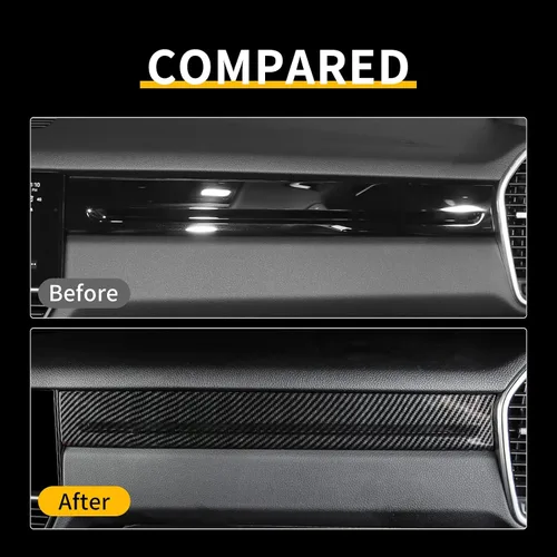 Miniatura 3 de Adhesivo para panel de tablero de consola central de automóvil para Porsche Cayenne 2018 2019 2020 2021 (grano de carbono)
