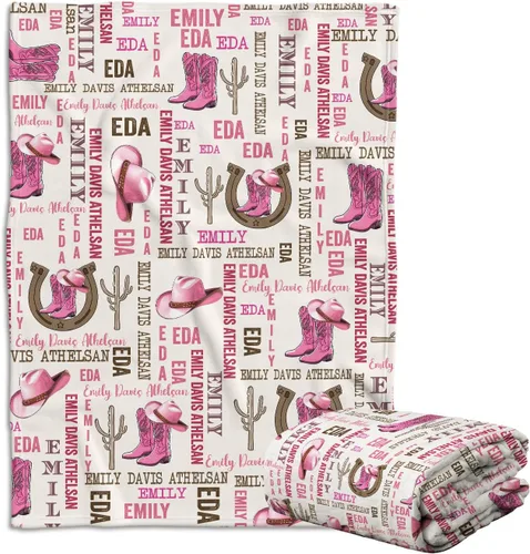 Miniatura 22 de Manta de bebé occidental para niña, manta de bebé occidental, mantas de bebé personalizadas, manta de bebé vaquero con nombre, mantas de bebé Chica
