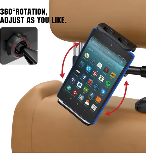 Miniatura 5 de MoKo Soporte para reposacabezas para teléfono/tableta, soporte ajustable para tableta para dispositivos de 4 a 12.9 pulgadas, compatible con iPhone