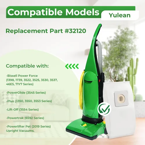 Miniatura 2 de Paquete de 4 bolsas de vacío HEPA estilo 7 compatibles con aspiradoras verticales Bissell: PowerForce 1739 3522 3525 71Y7, PowerGlide 3545, Plus