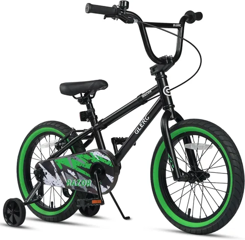 Miniatura 10 de Glerc Bicicleta para niños de 1 a 8 años, bicicleta para niños de 12 a 16 pulgadas, estilo BMX, con ruedas de entrenamiento, bicicleta para niños