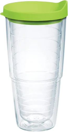 Miniatura 88 de Taza de viaje Tervis de doble pared transparente y colorida con tapa fabricada en Estados Unidos mantiene las bebidas frías y calientes, 24 onzas