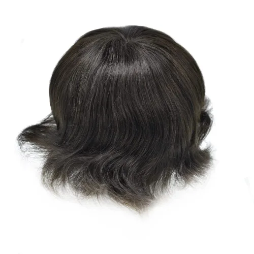 Miniatura 6 de LYRICAL HAIR Toupee para hombres, todas las extensiones de pelo de piel de poli negro, marrón y rubio, sistema de cabello humano, repuesto natural
