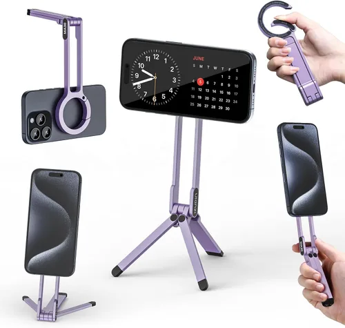 Miniatura 12 de ULANZI MA30 - Soporte magnético de trípode para iPhone - Maglock de aluminio para teléfono inteligente, mini trípode de bolsillo, soporte