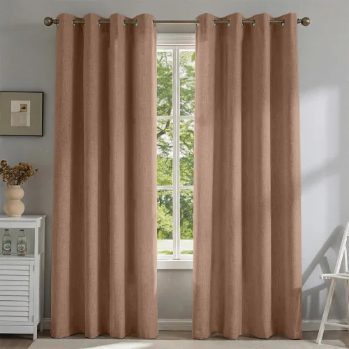 Miniatura 11 de Cortinas de lino libres de PFAS en negro de 63 pulgadas de largo, juego de 2 paneles, 100% cortinas opacas largas para dormitorio, sala de estar