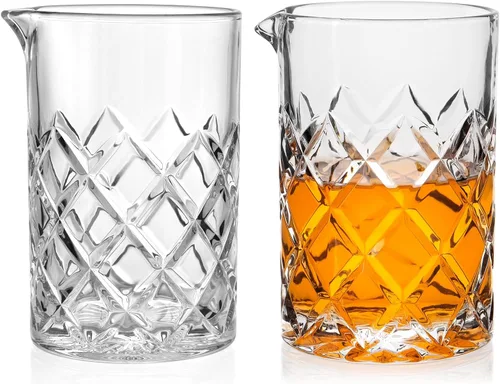 Miniatura 10 de Vaso mezclador de cóctel Cambareign, vaso mezclador de cristal de 18.5oz, vasos de fondo grueso para remover en la barra, jarra mezcladora