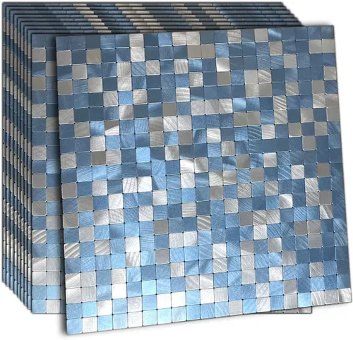 Miniatura 13 de XUANINY 10 hojas de azulejos de aluminio de superficie negra para loseta en muro para cocina