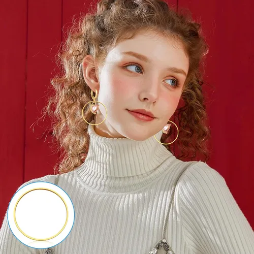 Miniatura 5 de Ximalun 100 aros de oro para aretes, 1.181 in, círculos redondos para hacer joyas