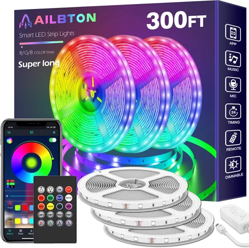 Miniatura 7 de Tira de luces LED de 100 pies para dormitorio, sincronización de música, tira de luces LED RGB con micrófono integrado, control de aplicación