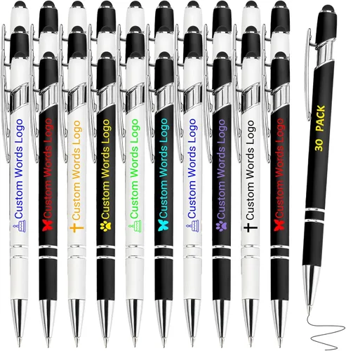Miniatura 18 de Bolígrafo personalizado con nombre, bolígrafo personalizado, logotipo, tinta negra suave, regalo personalizado para mujeres, hombres, negocios