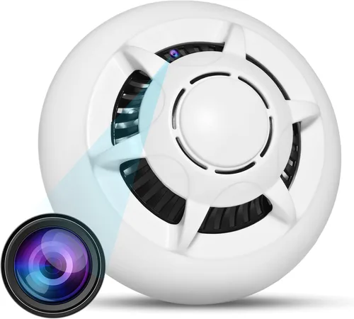 Cámara oculta detector de humo HD 1080P cámara inalámbrica pequeña cámara de niñera para cámaras de seguridad para el hogar, bebé/mascota/niñera con