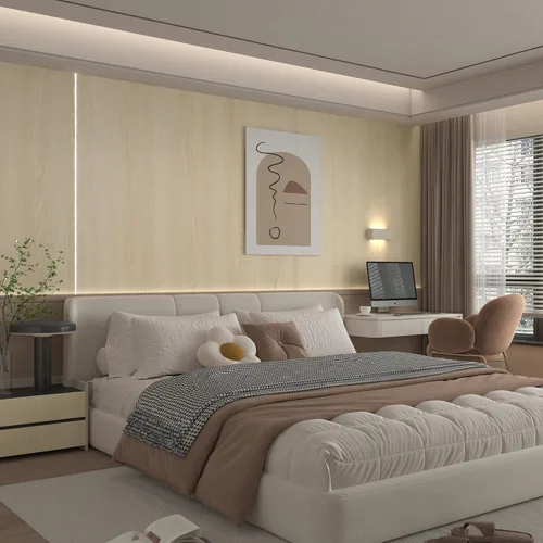 Miniatura 7 de Boobest Papel de contacto de madera beige de 15.7 x 196 pulgadas, papel tapiz de grano de madera para despegar y pegar, extraíble, autoadhesivo