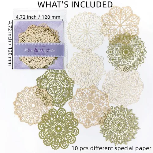 Miniatura 2 de Kit de papel para álbum de recortes, organizador de diario de collage redondo hueco, materiales para adultos, suministros de decoración de diario