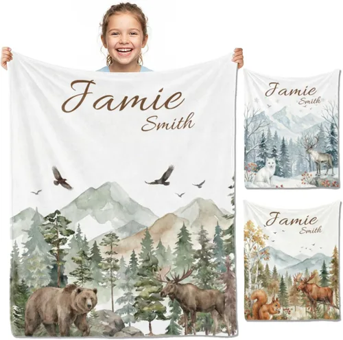 Miniatura 12 de Manta de bebé personalizada con nombre, manta de nombre personalizado para niños, mantas de franela suave en Pascua, regalos personalizados de bebé