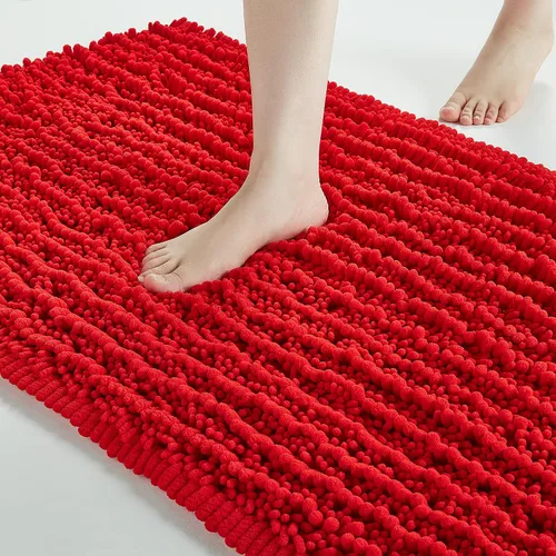 Miniatura 80 de FLOLEOPA Alfombras de Baño de Microfibra de Felpa Suave, Alfombras de Baño Absorbentes Antideslizantes Lavables a Máquina, Tapetes de Baño para Beige