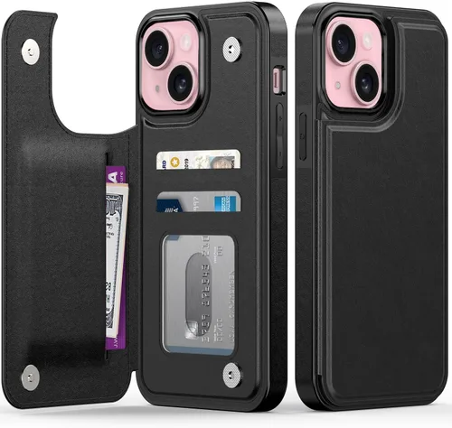 FUNMIKO Funda tipo cartera para iPhone 13 con tarjetero, bloqueo RFID, protección de grado militar y obras de arte impresas con rayos UV, cierre