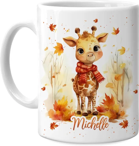 Miniatura 13 de Hyturtle Taza de café personalizada de lobo de otoño, regalos de cumpleaños para los amantes del lobo, regalos de decoración de otoño para casa