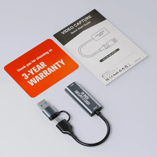 Miniatura 9 de VIXLW Tarjeta de captura HDMI, dispositivo de captura HDMI 4K a USB/USB-C, tarjeta de captura de video USB3.0 para transmisión y grabación, funciona