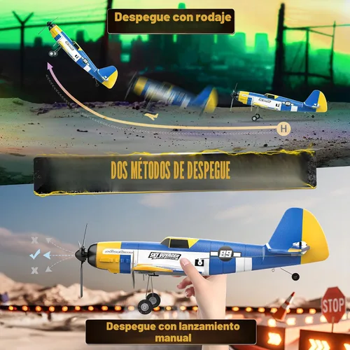 Miniatura 5 de BEZGAR Avión RC HQ089, Drones para niños, avión de control remoto de giroscopio de 6 ejes, helicóptero RC, fácil control para principiantes, Azul