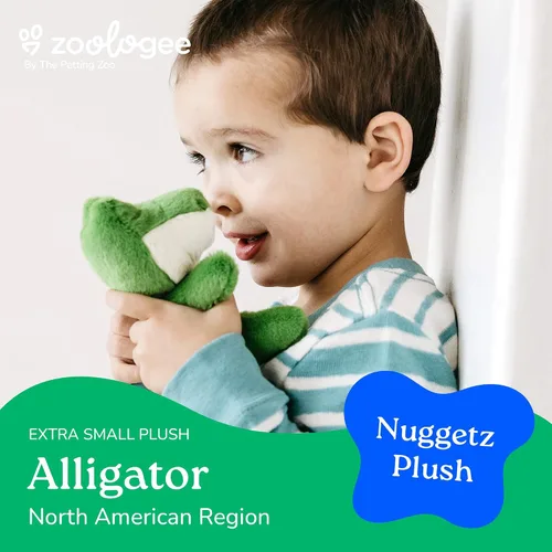 Miniatura 2 de The Petting Zoo Peluche de cocodrilo, regalos para niños, animales de vida silvestre Nuggetz, juguete de peluche de cocodrilo verde de 6 pulgadas