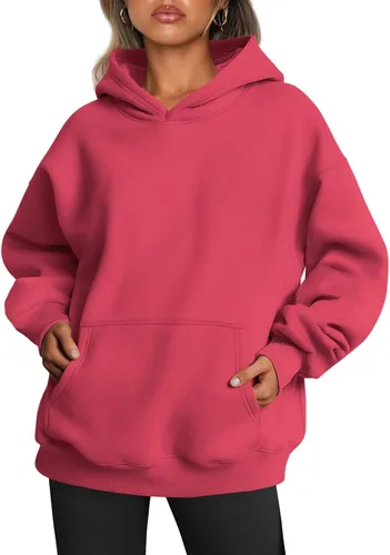 Miniatura 127 de Trendy Queen - Sudaderas extragrandes con capucha para mujer, suéteres de manga larga, sin botones, de vellón, de otoño, ropa de invierno