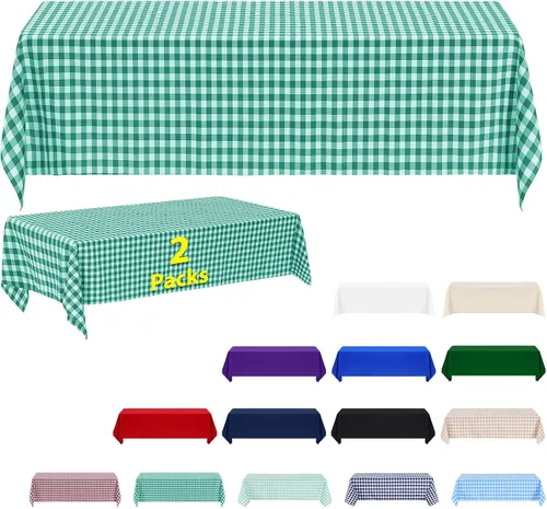Miniatura 53 de ABCCANOPY Paquete de 3 manteles rectangulares de poliéster de 60 x 84 pulgadas, para interiores y exteriores, resistentes a las manchas, lavable